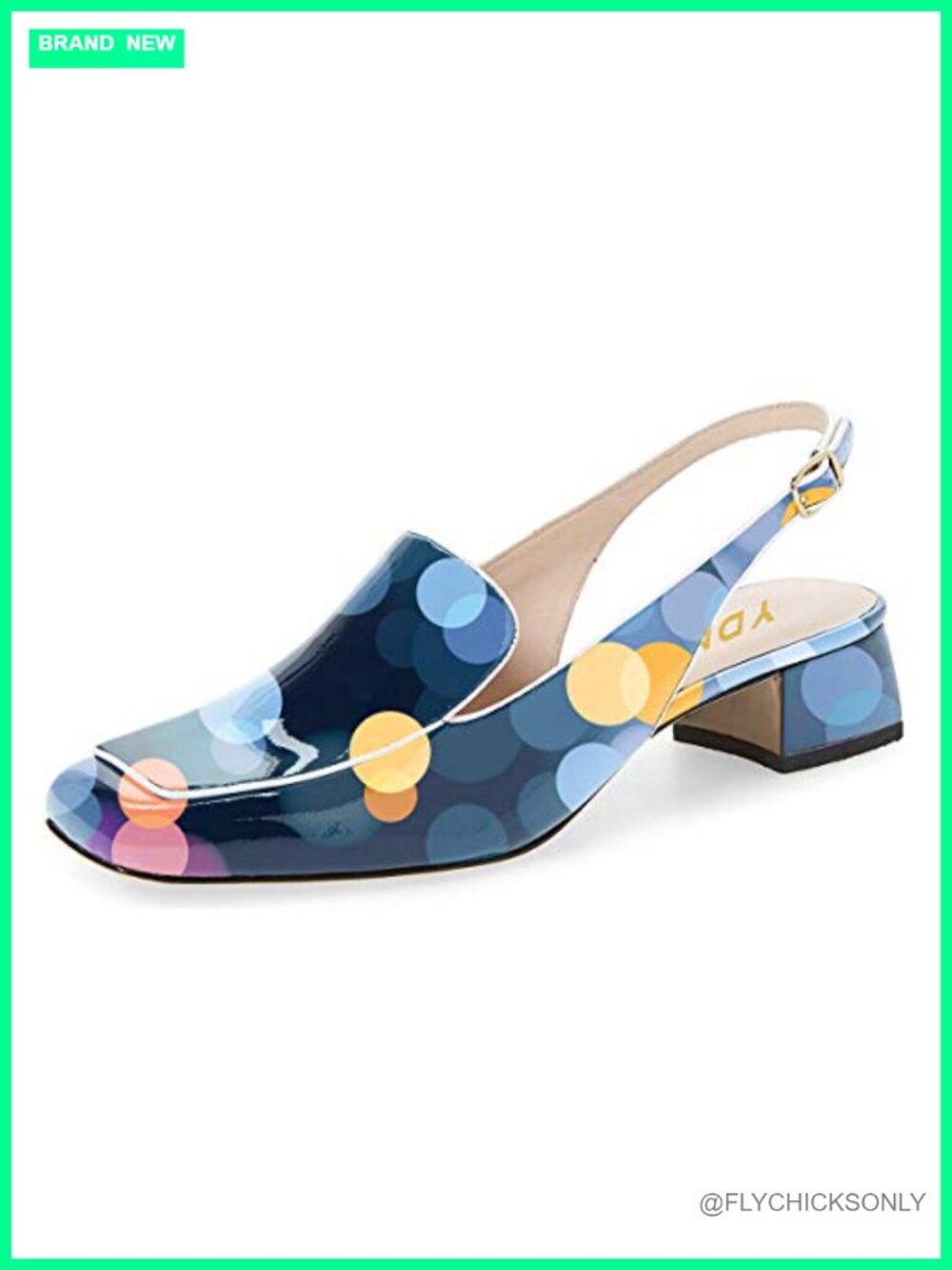 Women's Vegan Leather Slingback Block Low Heel Square Toe Loafer Dressy Pump